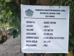 Pembangunan Rabat Beton di Desa Wineru, Kecamatan Likupang Timur, Dinilai Baik, Warga Pertanyakan Skala Prioritas karena Berlokasi di Area Pekuburan